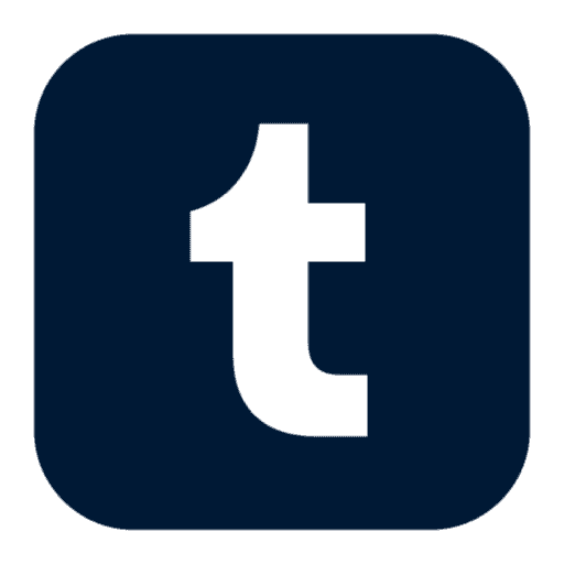 Tumblr logo featuring a lowercase t on a dark blue square background, representing a popular microblogging platform. {{brizy_dc_image_alt imageSrc=